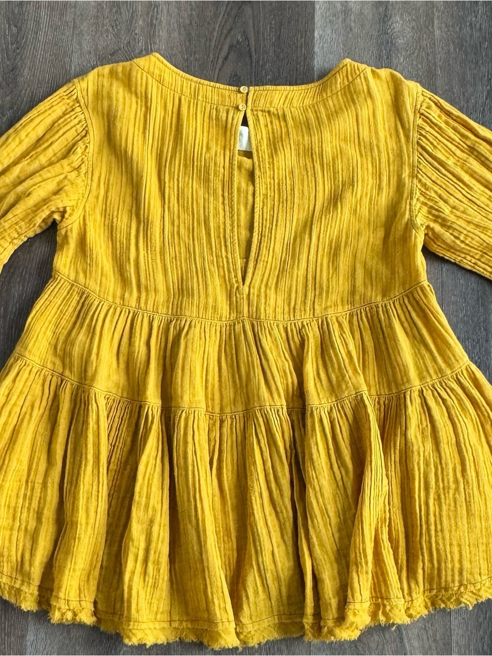 Free People Mustard Tiered Gauze Top - Picture 6 of 10